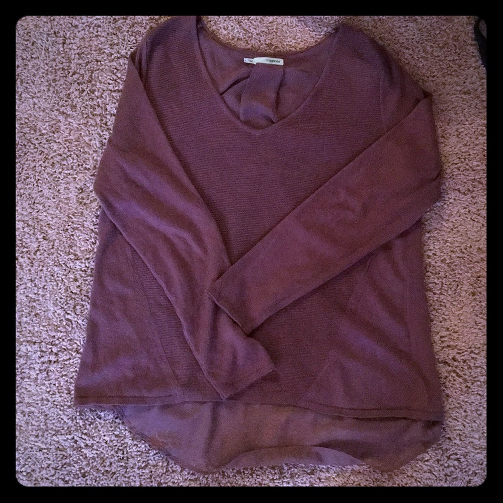 Purple chiffon/fleece sweater